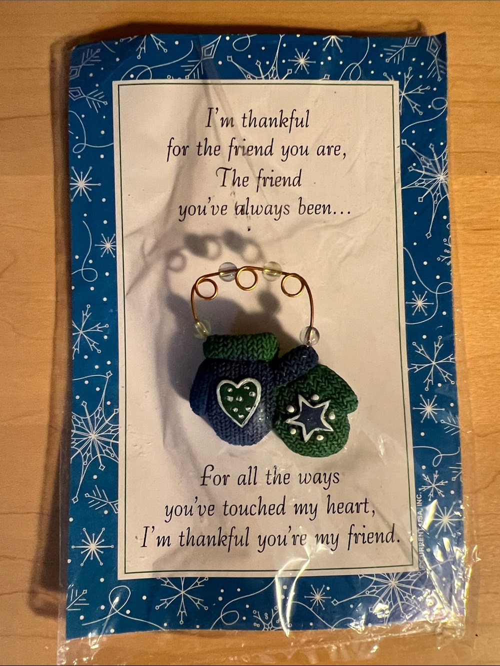 Friendship Knit Mitten Ornament Keychain